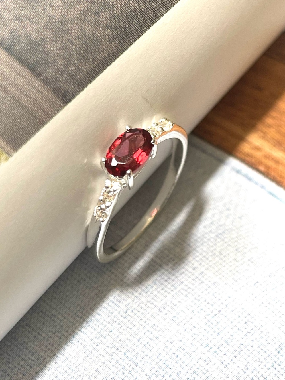 Garnet Ring, 925 Sterling Silver US:5 “VIBES”